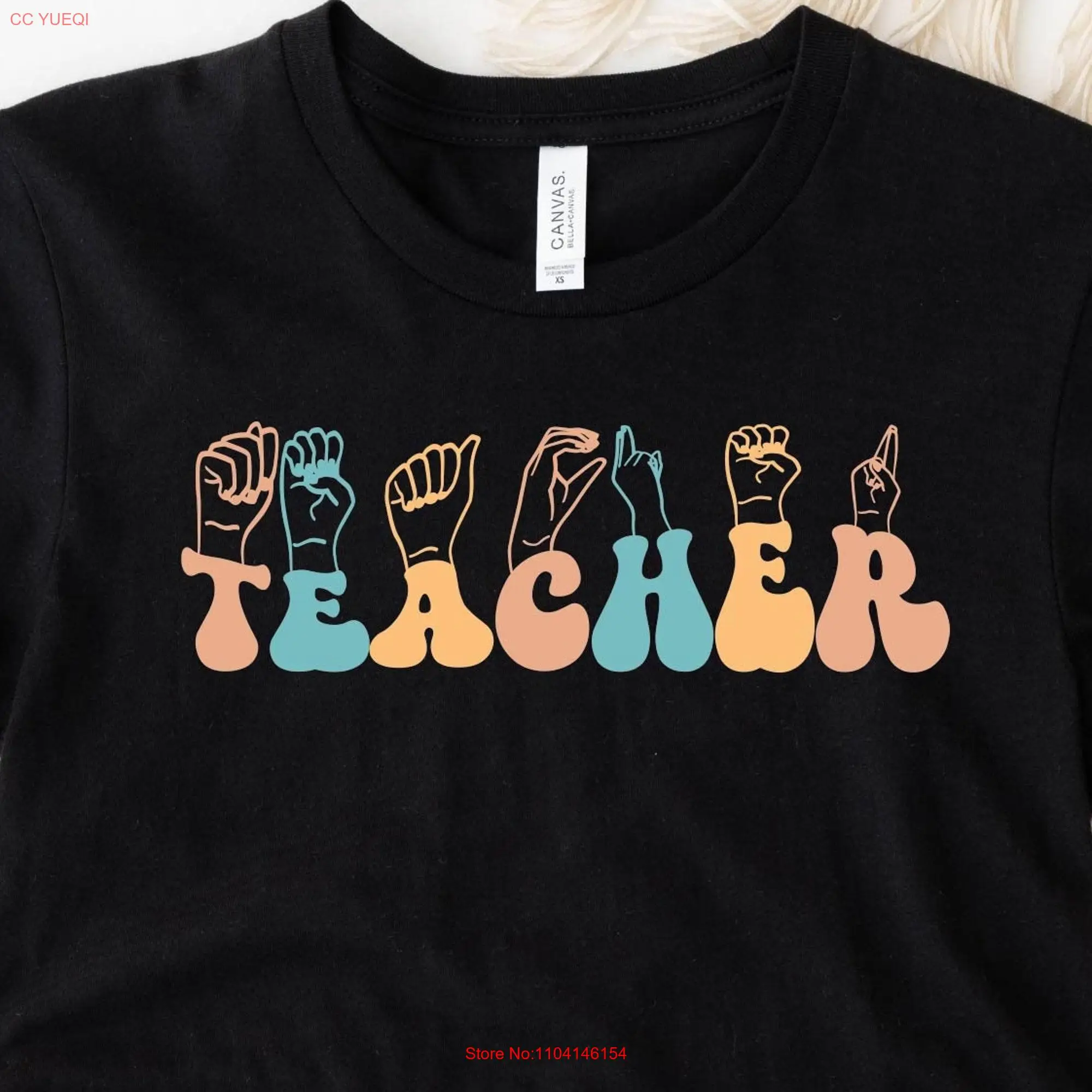 ASL Teacher T Shirt Sign Language For American Back To School long or short sleeves