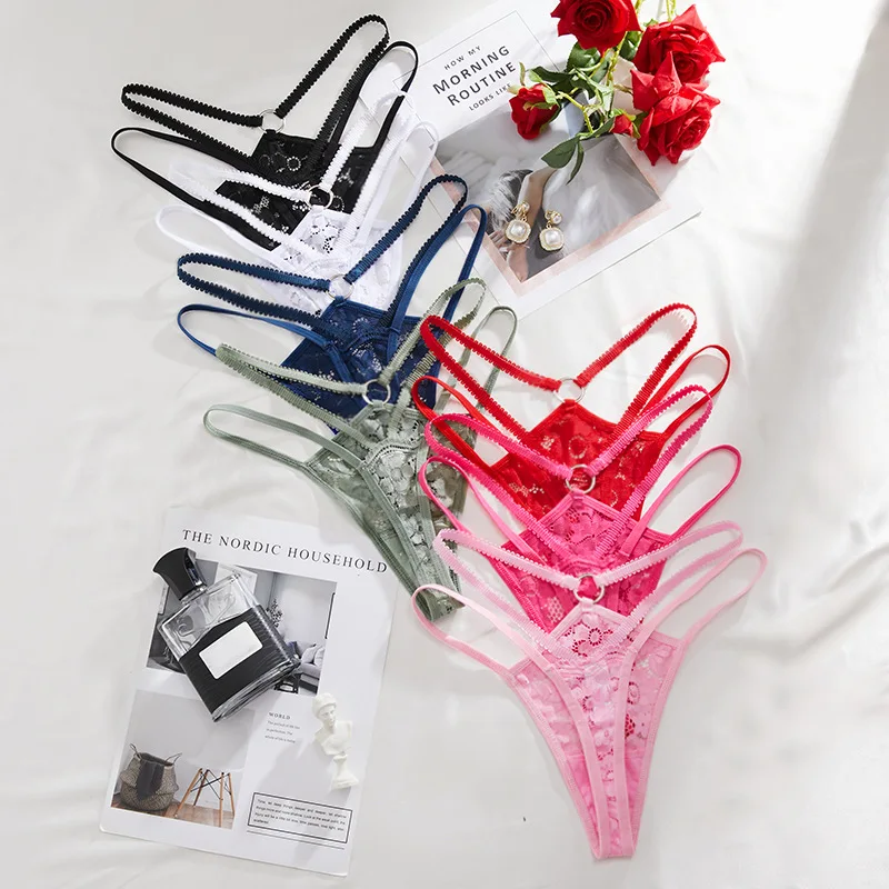 

3pcs/ Lace Thongs Women Lace Low Waist Panties Sexy Transparent Underwear Fashion Breathable G-string Ladies Intimates Lingerie