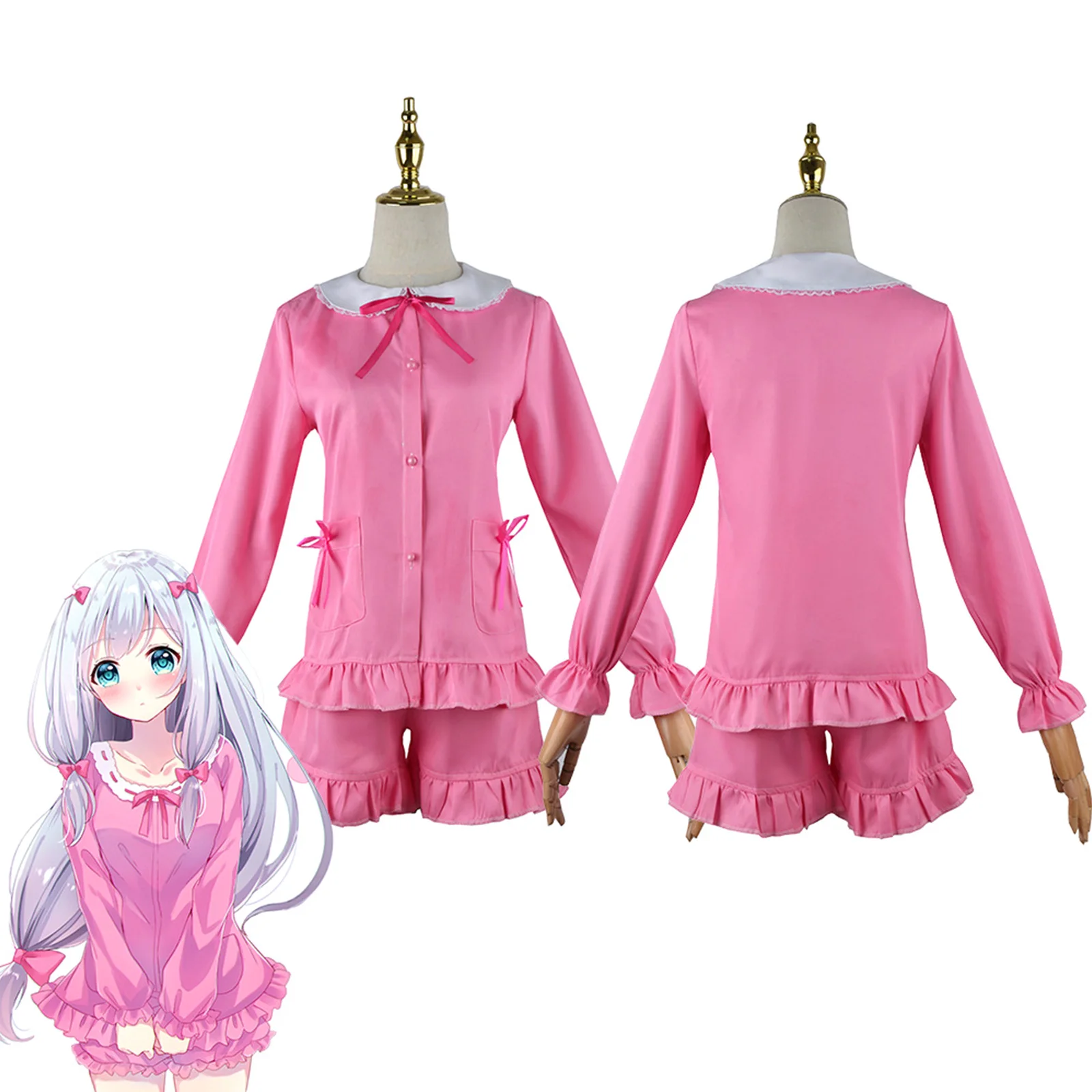 

Eromanga-Sensei Izumi Sagiri Cosplay Costume Suits Pajamas Nightgown Sleepwear Tops Shorts Outfit Woman Girl Halloween Sets