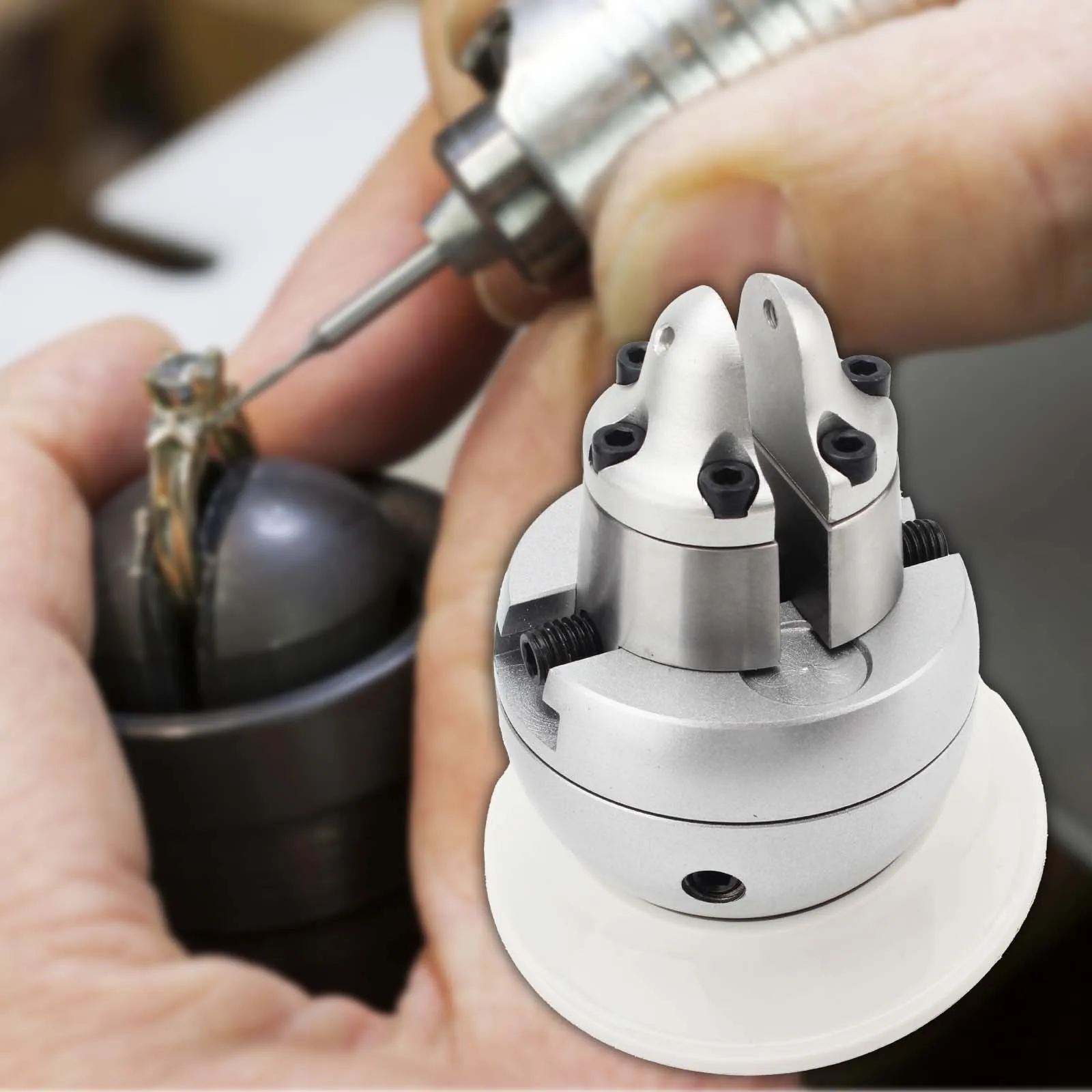 3" Professional Ball Vise Jewelry Engraving Block with 360° Rotation - Vise Tools with Engraving Settings