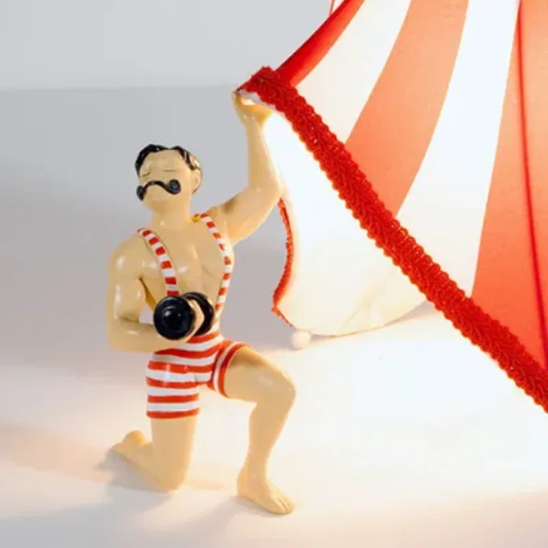 Circus Bruno Seletti Table Lamp Modern Study lamps table decor Art Retro Striped Living Room Bedside Lamp Creative Desk Lamp