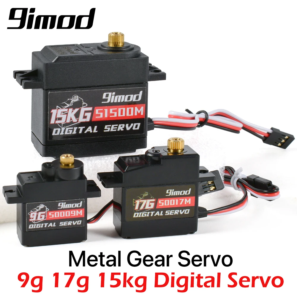 9imod 9g 17g 15kg Servo Motor High Speed Steering RC Servo Metal Gear Servo for 1/10 1/12 1/18 1/24 RC Car Short Course Truck