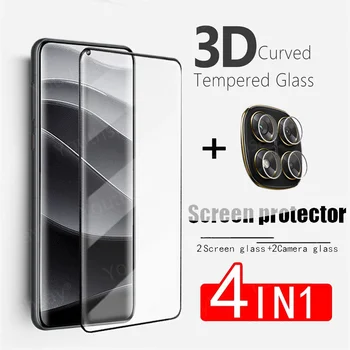 זכוכית 4 ב-1 עבור Xiaomi Poco X7 5G מגן מסך Poco X7 זכוכית מחוסמת 3D מגן עדשת מצלמה לטלפון Poco X7