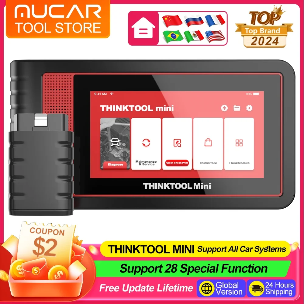 THINKCAR THINKTOOL MINI Diagnostic Tools Full System OBD2 Scanner 28 Reset Automotive  Car Code Reader Free Update Car Scan Tool