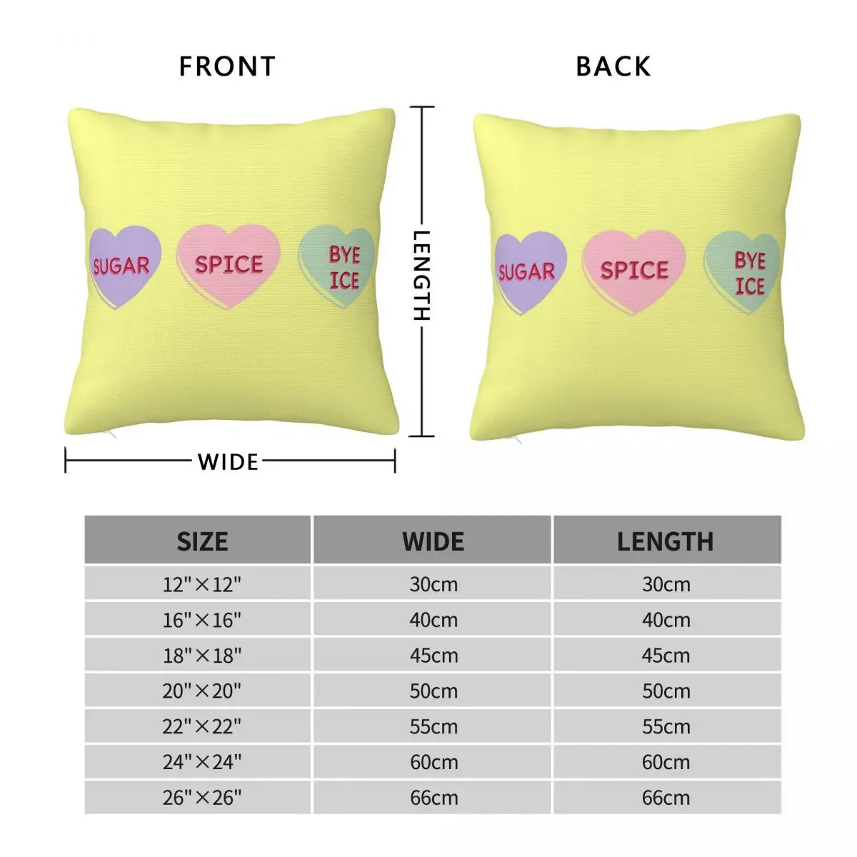 Sugar Spice Bye Ice Square Pillowcase Polyester Linen Velvet Creative Zip Decorative Throw Pillow Case Bed Cushion Cover 18