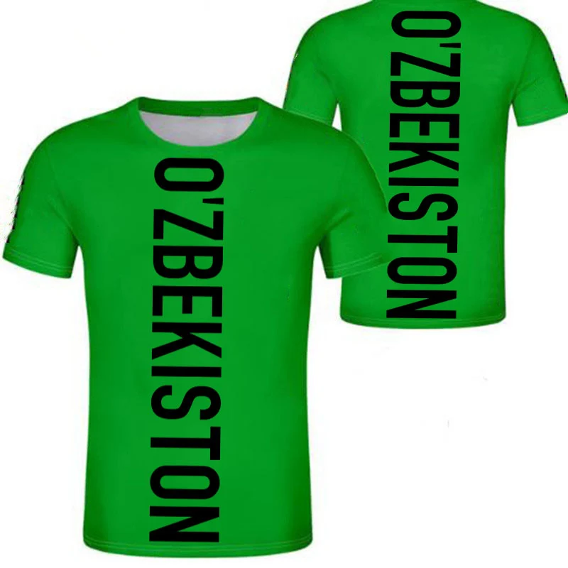 Uzbekistan Male Youth Diy Free Custom Made Name Number Photo Uzb Casual T Shirt Nation Flag Uz Ozbekiston Uzbek Country Clothes