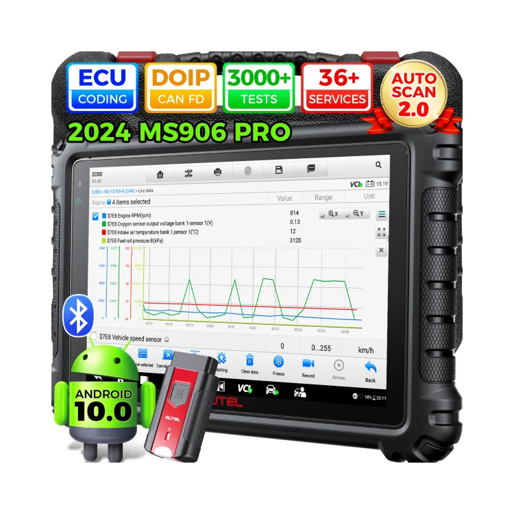 

Autel MaxiSys MS906Pro Scan Tool 2 Years Upgrade Level Up Of MP900BT/ MS906BT/MK908 CAN FD DoIP ECU Coding 36+ Services