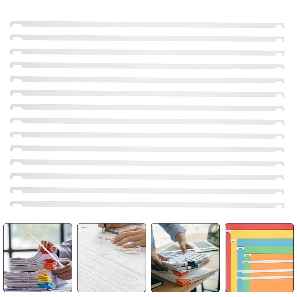

20 Pcs Hanging Strips with Hook File Divider Rods Folder Rails Drawer Hanger Bars Iron Cabinet