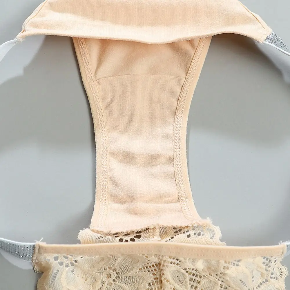 Culotte taille basse en dentelle de cristal pour femme, sous-vêtement féminin, slip en maille transparente, string en biscuits, coton, entrejambe, fleur, cadeaux, ins