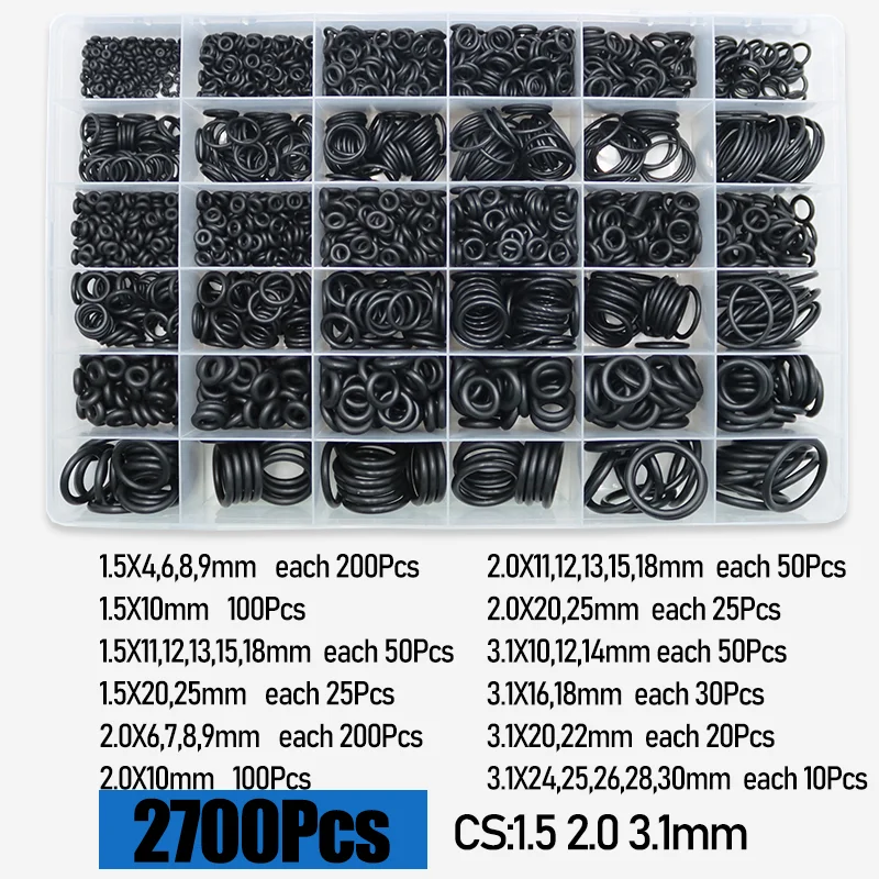O-Ring CS 1,0 1,5 bis 4,0 mm Dichtungsscheibe Nitrilkautschuk O-Ring Wasserhahn Sanitärdichtungen Ölbeständiges Hochtemperatur-O-Ring-Set – Detail 10