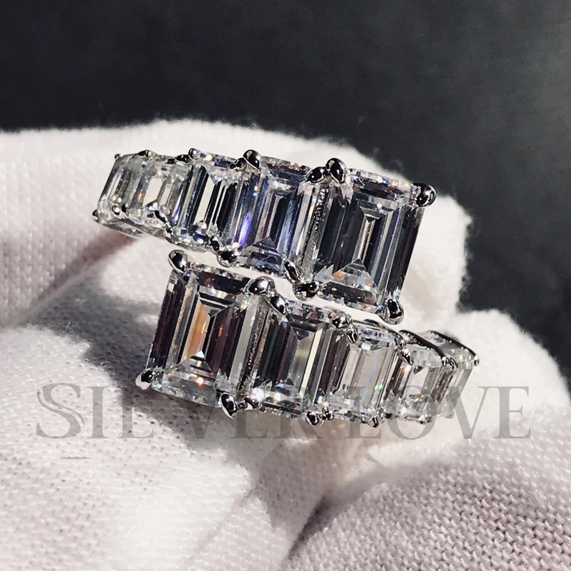 New Fashion Silver S925 Diamond Ring Women's Natural Zircon AAAA Shining Temperament Versatile Party High-end Must-Have Jewelry