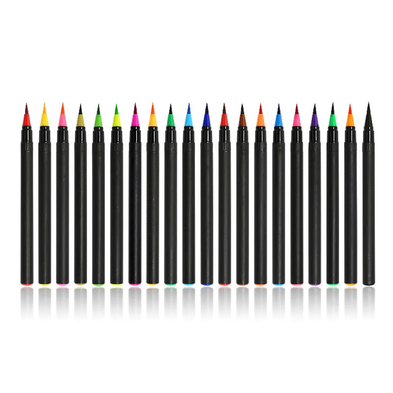 20 pçs diy pintura escova de água cor caneta escova para colorir livros quadrinhos iniciante pintura desenho arte suprimentos para crianças presentes