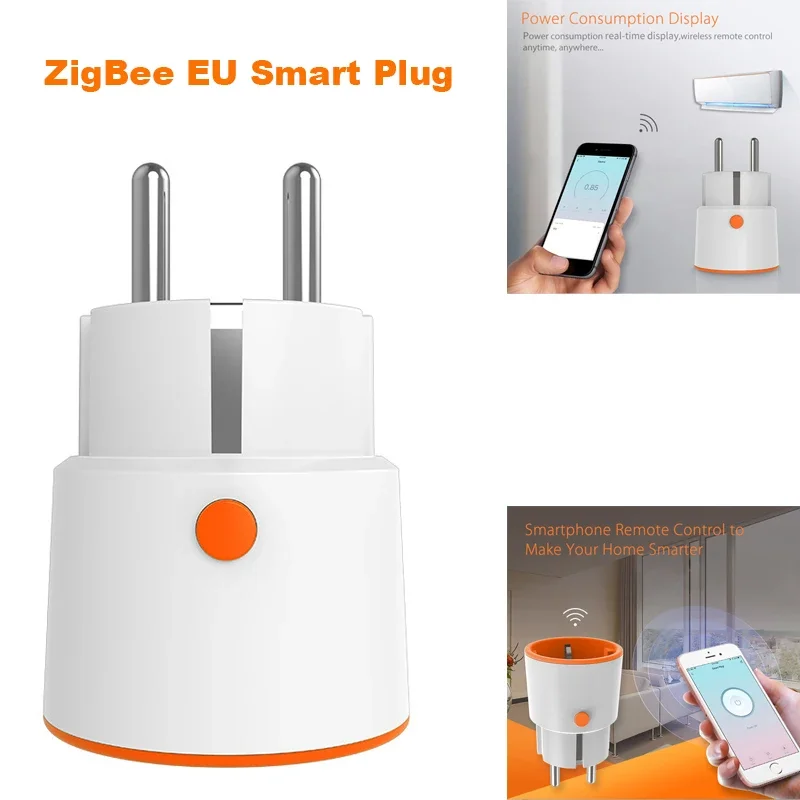 Zigbee 3.0 Tuya Smart Power Plug 16A EU Socket Outlet Energy Monitoring Timer Switch Remote Control Work with Alexa Google Home