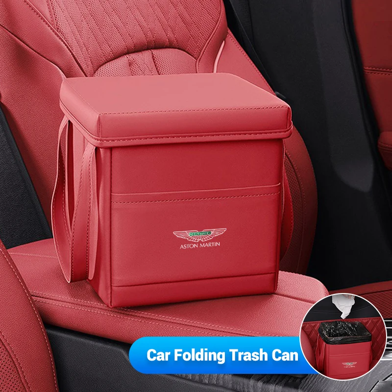 

Car Leather Trash Can Interior Organizer Bag Accessories For Aston Martin DBS Superleggera DB5 DB9 One-77 Vanquish Valour