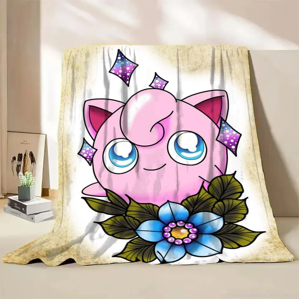 Disney Jigglypuff Flannel Fluffy Fleece Blanket for Home Bedroom Bed Sofa Office Children Cover Adult Soft Blanket Kid Cute Gift