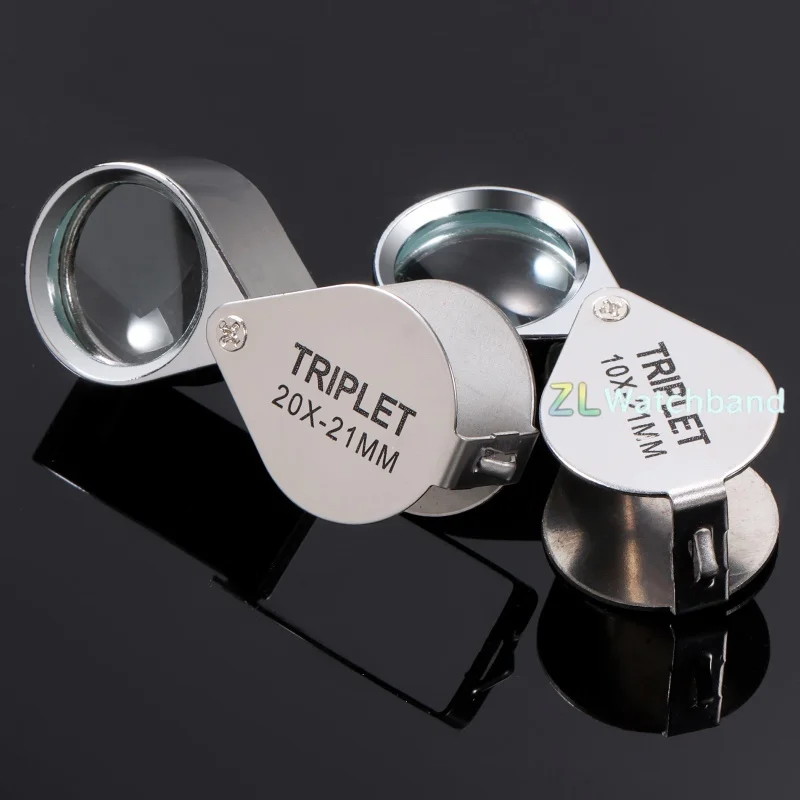 10X 20X 30X Pocket Loupe Magnifier Jewelry Magnifying Glass Foldable Diamond Triplet Jewelers Eye Glass Tool Reading Magnifier - view 3