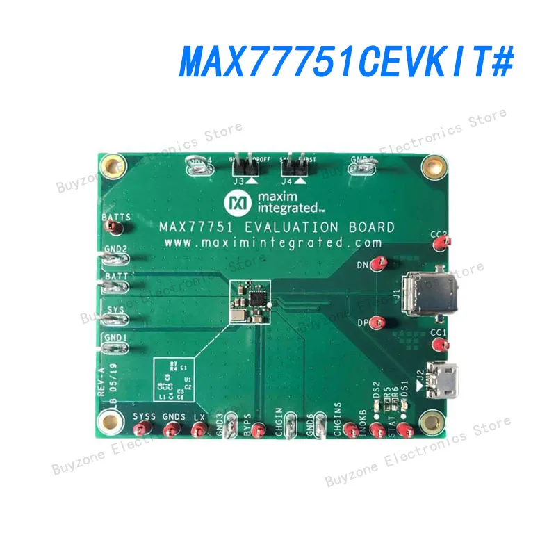 

MAX77751CEVKIT# Evaluation kit, MAX77751CEFG+, power management, USB C automatic charger