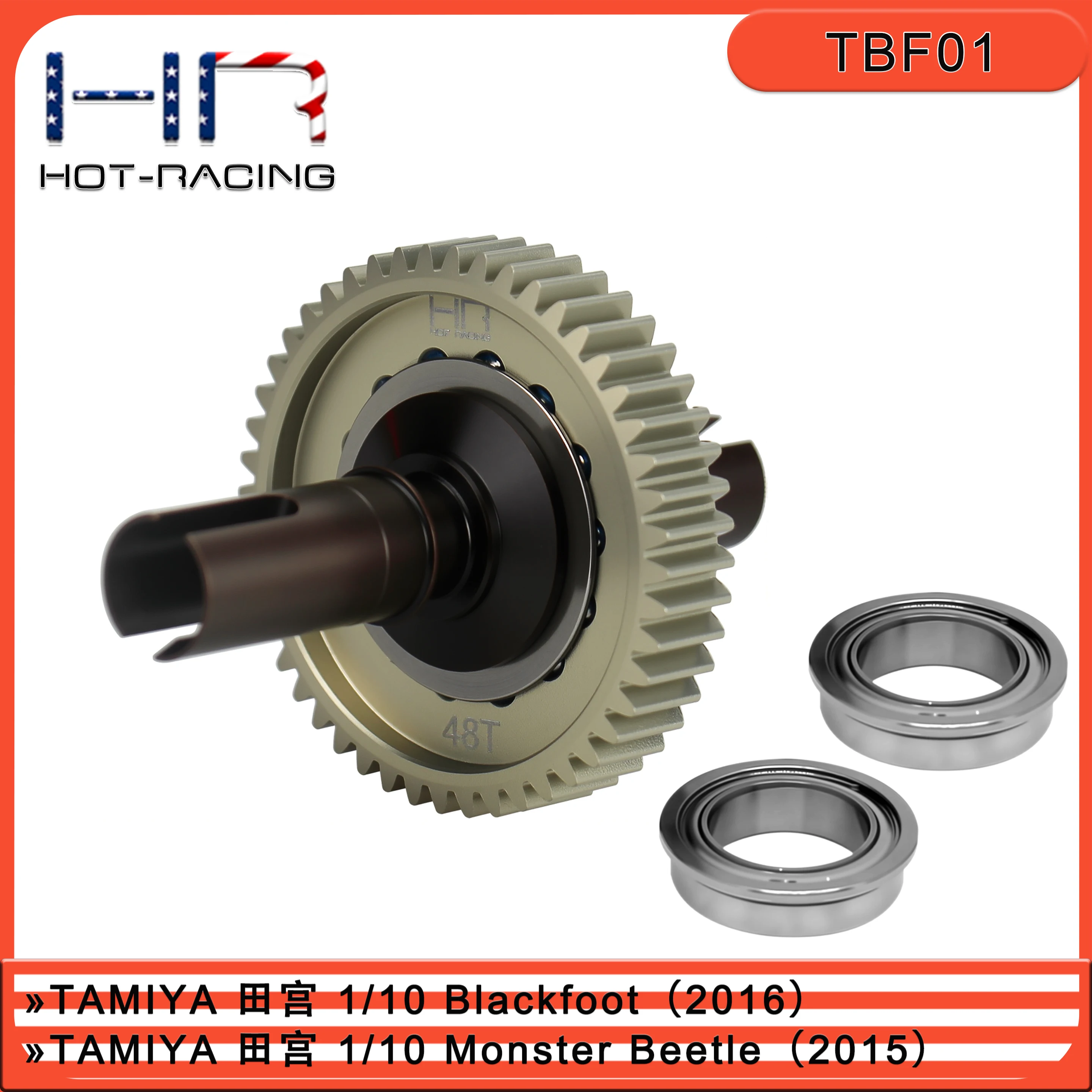 Kit de différentiel à billes réglable en aluminium 7075 Hot Racing pour Tamiya Blackfoot 2016 Hornet 2015, pièces de mise à niveau pour buggy RC