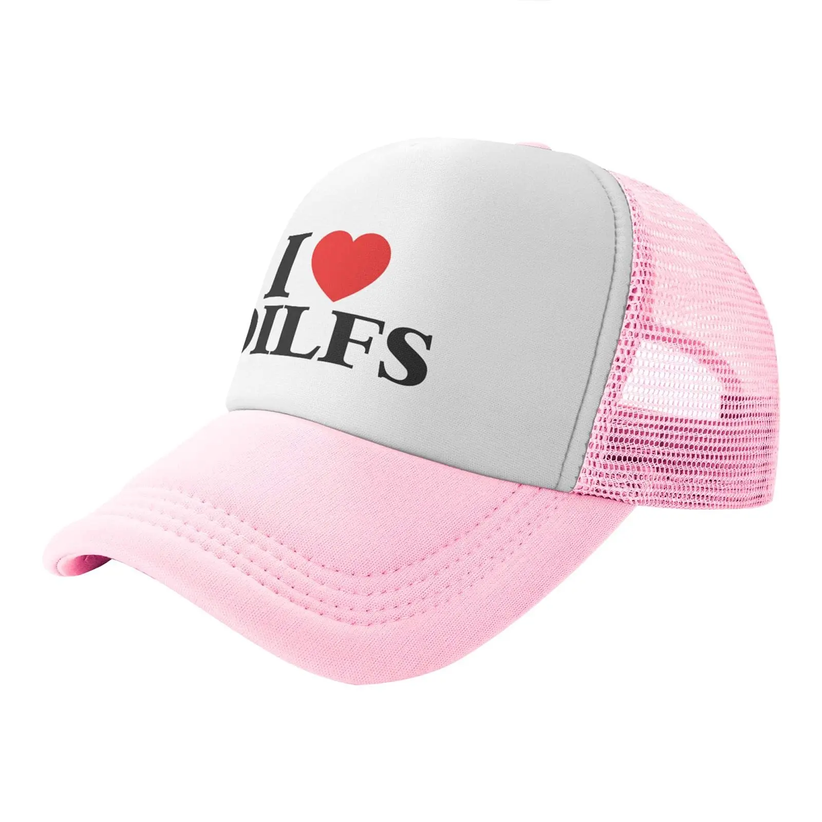 I Love Dilfs Trucker Hat Sports Baseball Cap Casual Adjustable Size Hip Hop Unisex