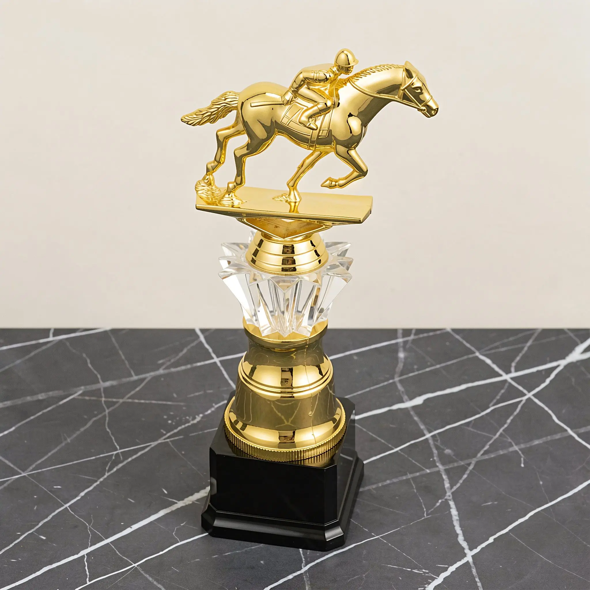 Horse Racing Trophy Cup Reinforced Plastic Equestrian Prize Cup Nonskid Base Derby Champion Award Horse Racing Award