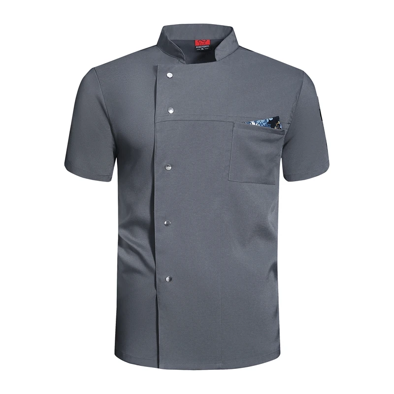 

Short Sleeve Chef Uniform Men Cook Wear Kitchen Chef Coat Bakers Catering Restaurant Hotel Shirt Waiter Pizza Work Clothing