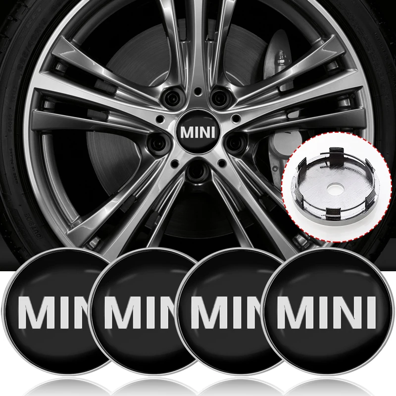 4pcs 60mm Car Wheel Center Hub Cap Rim Cover Emblem Sticker For MINI Cooper One S Clubman R50 R53 R56 R60 F55 F56 R57 R58 R59 RS