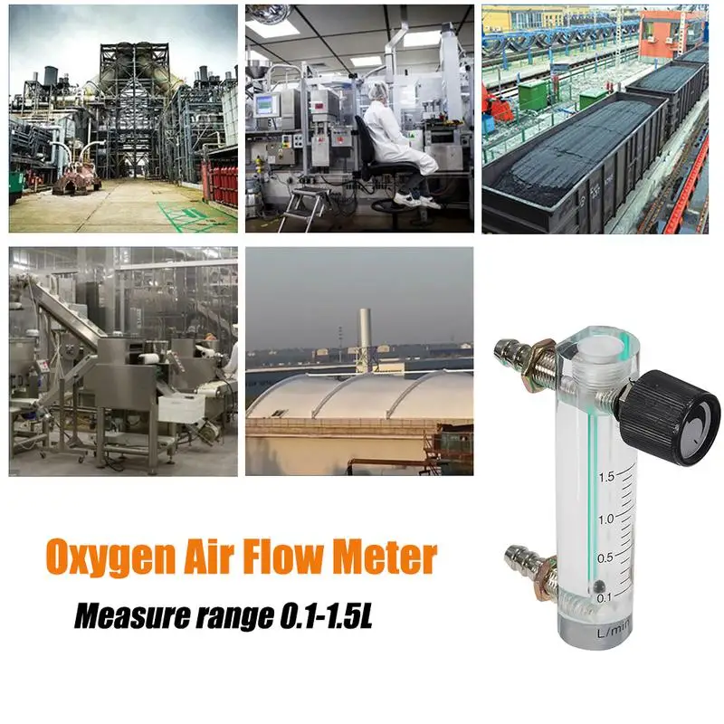 Air Oxygen Gas Flow Meter Flowmeter Caudalimetro Counter Flow Indicator O2 Oxigen Gas Meter Flow Device Switch 0.1-1.5L/min