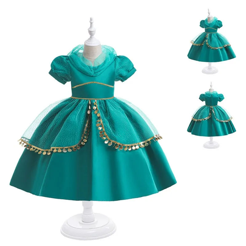 Halloween Costume for Kids Baby Girls Princess Cosplay Dress Lace Patchwork Pompadour Dress Christmas Birthday Party Dresses