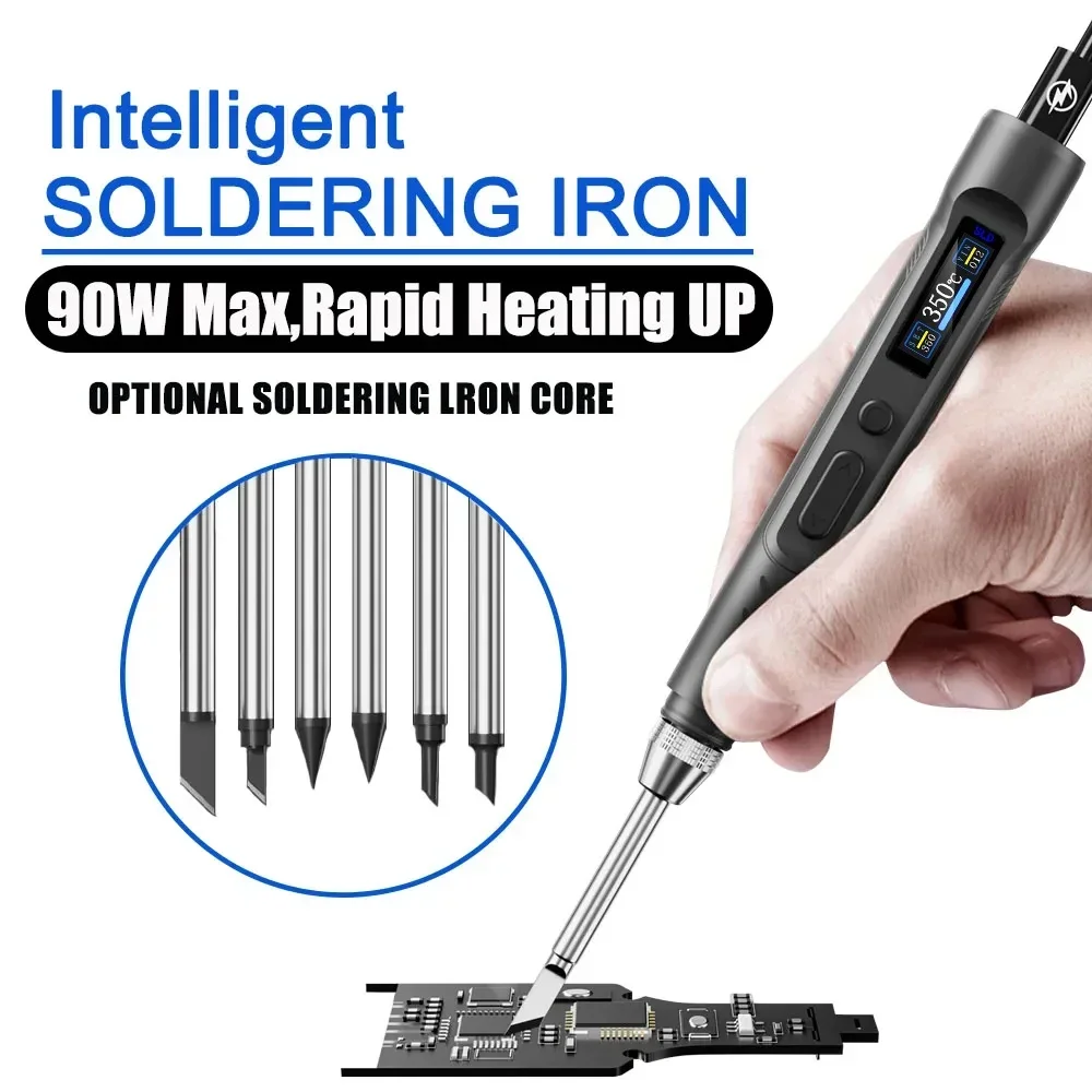 

T65-SP Smart Electric Soldering Iron PD+DC 90W Power Rapid Heating 150 -450°C Adjstable Temperature Voltage Welding Iron