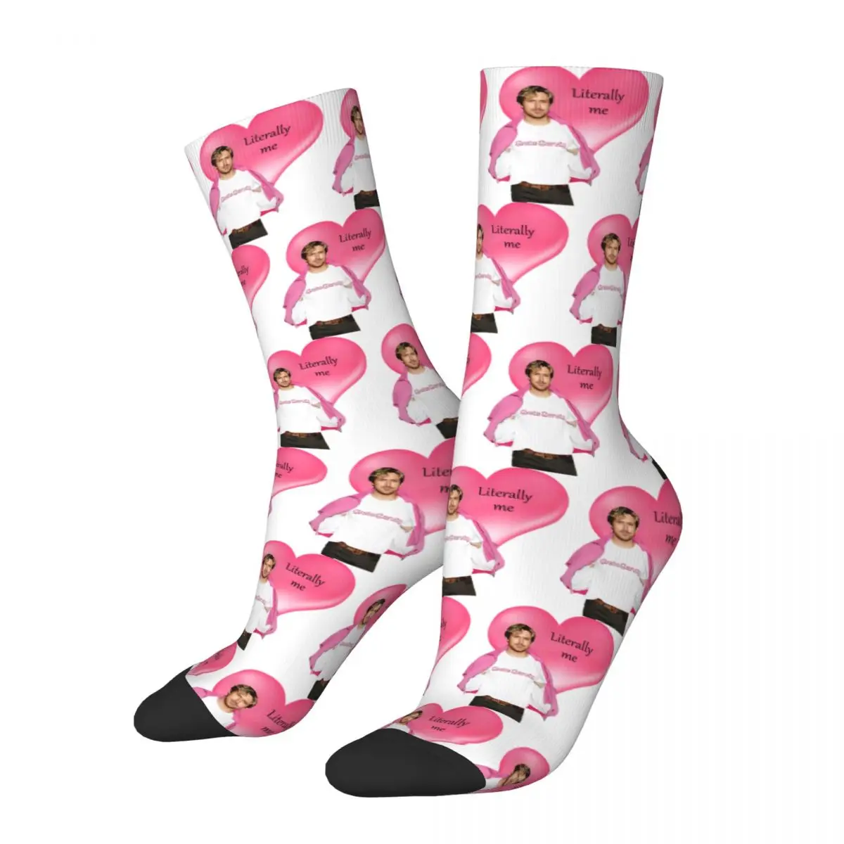 Adults Men Socks Literally Me Ryan Gosling Stockings Winter Fashion Soft Socks Pattern Running Sports Non Slip Socks