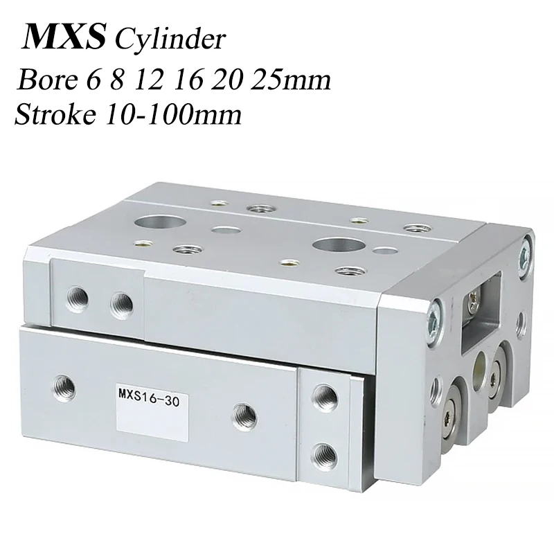 mxs-8-12-16-20-25-10-20-30-40-50-75-100-air-pneumatic-cylinder-slide-table-cylinder-mxs-precision-guide-rail-cylinder-durable