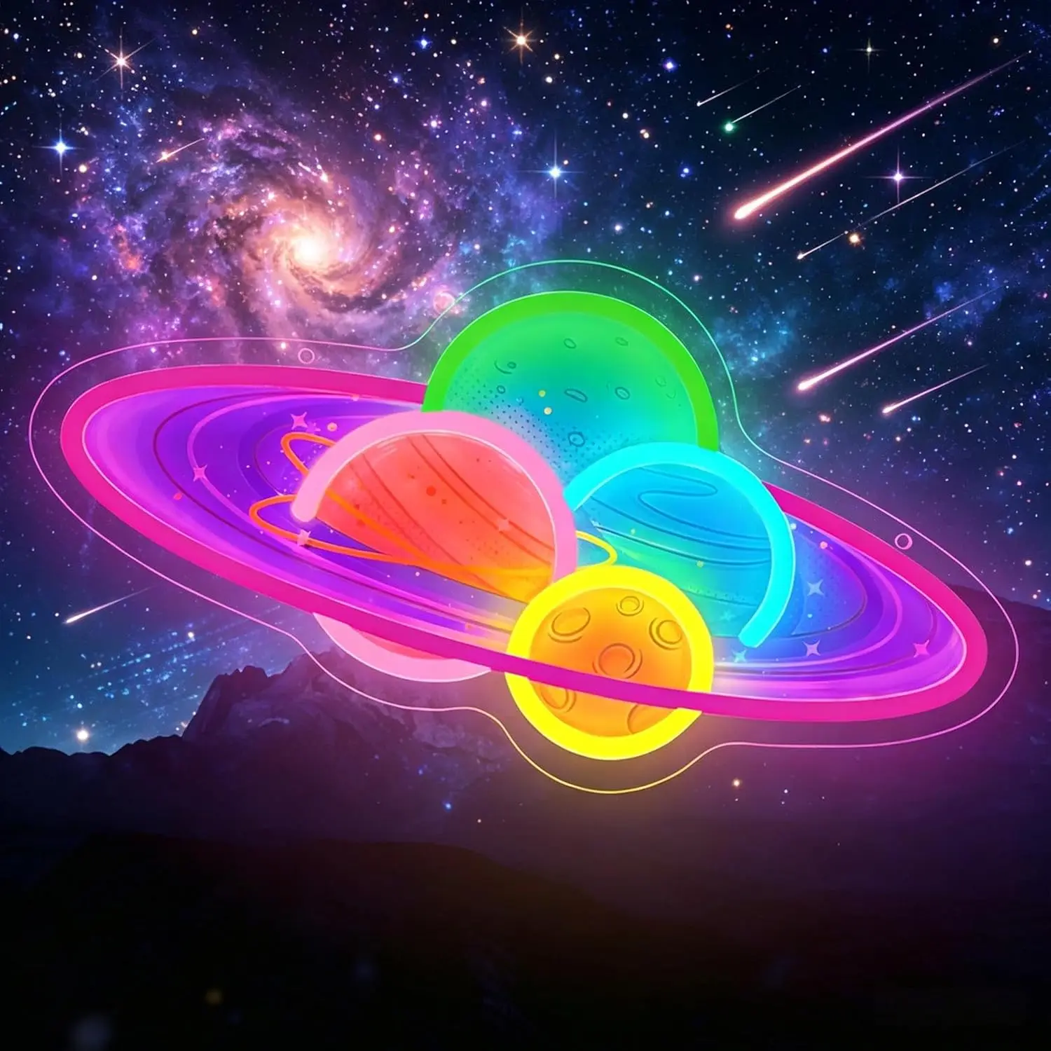 

Planet Neon Sign USB Powered LED Light for Birthday Party Bar Gaming Room Bedroom Aesthetic Decoration Art Wall Light