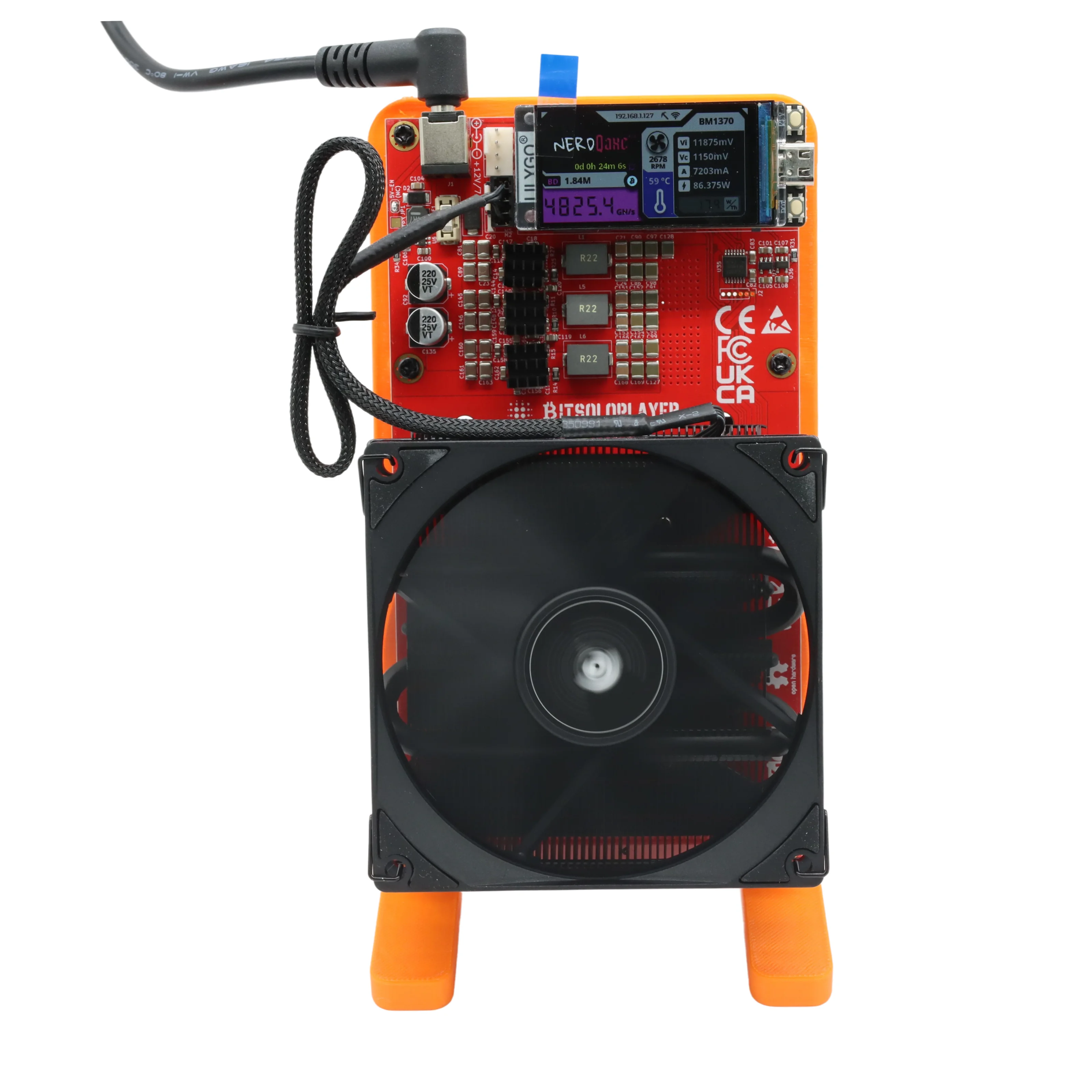 NerdQaxe++ 4.8Th/s ASIC Miner 75W Slient Home Bitcoin Miner de código abierto