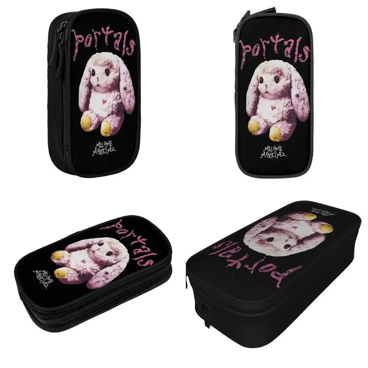 Pink Bunny Melanies Martinez Portals Pencil Cases Pencil Pouch Pen Holder Kids Large Storage Bags Office Gift Stationery