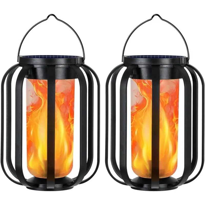

ABRU-Solar Lantern Outdoor Lights, 2 Pc Lanterns For Outside, Solar Powered Outdoor Lights For Yard Garden Patio Table Decor