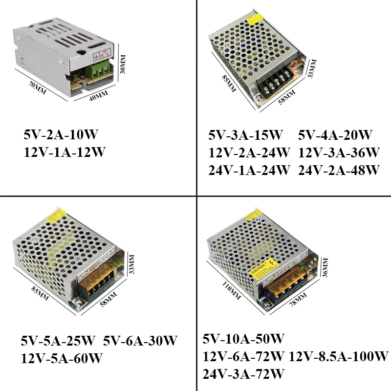 AC 220V TO DC 12V 24V 5V Power Supply 500W 600W 800W Power Supply AC 220 V TO DC 5 12 24 V Lighting Transformers For LED Strips