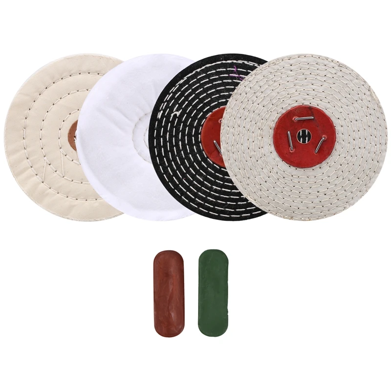 6 Inch Polishing Wheel With 1/2 Inch Arbor Hole,Cloth Wheel(30 Ply), 1/2 Inch Thick Polishing Wheel, Polishing Compounds