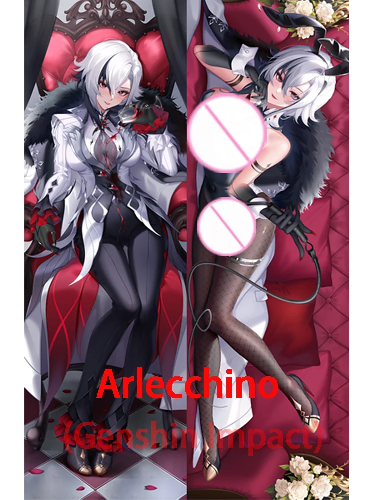 

Dakimakura Arlecchino (Genshin Impact) Double-sided anime life-size hugging pillowcase Adult pillows cover