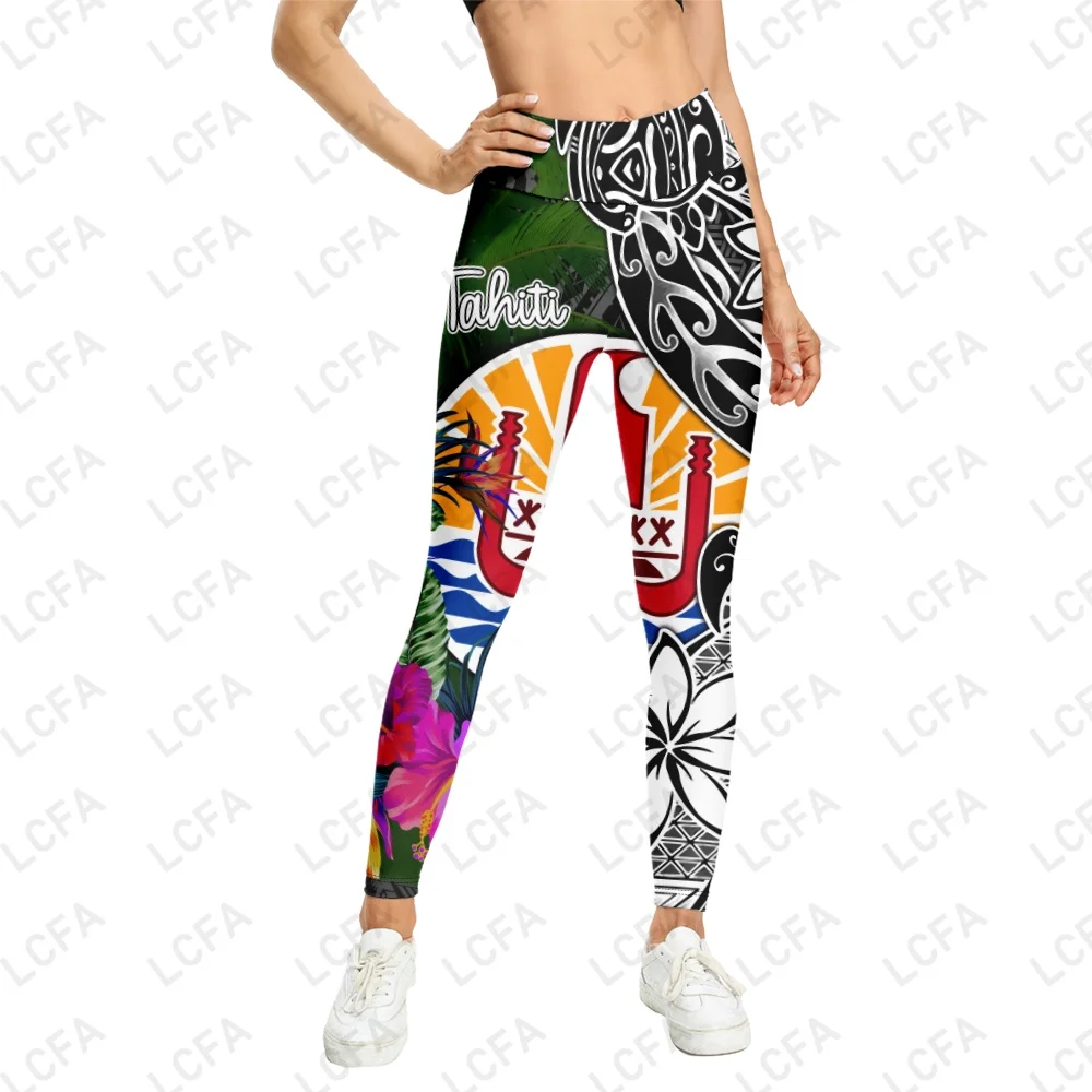 Tahiti-Leggings College en 3D pour femmes, style tribal country, mode, peinture arc-en-ciel, sexy, élastique, slim