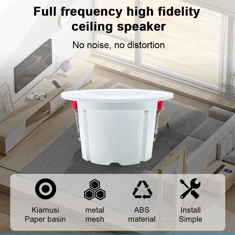 3 inch Passive ceiling speaker 4Ohm 10-20W mounted High fidelity Clear sound quality 75mm Opening size home Theater music system