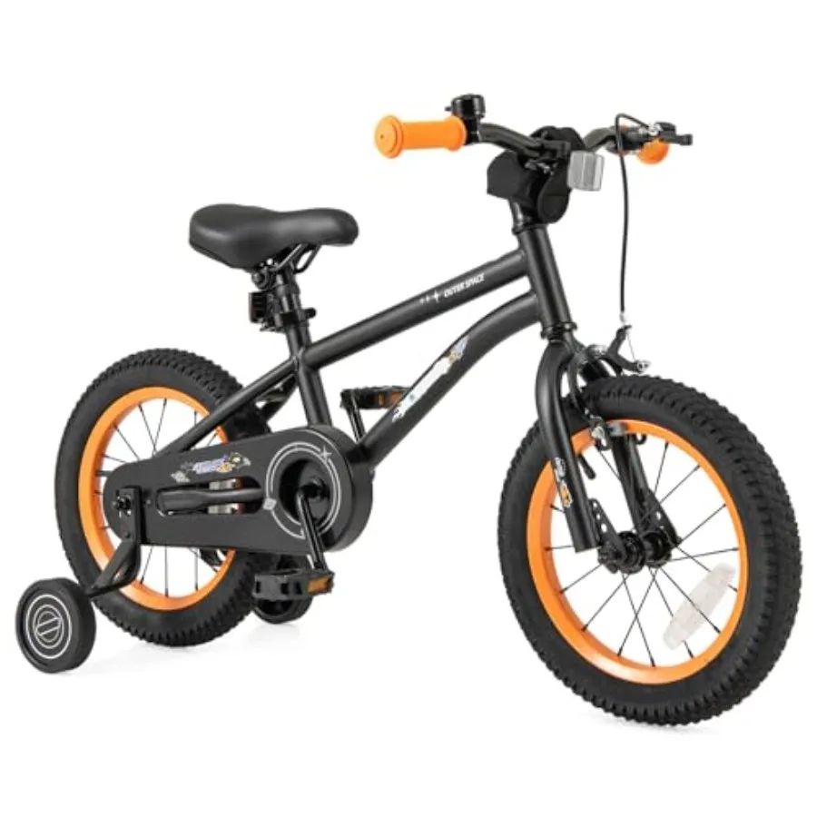 

Велосипед Outer Space Bike 14, 16, 18 дюймов, спортивный, для детей 3-8 лет, с регулируемым сиденьем, тренировочными колесами, широкими шинами, ручным тормозом