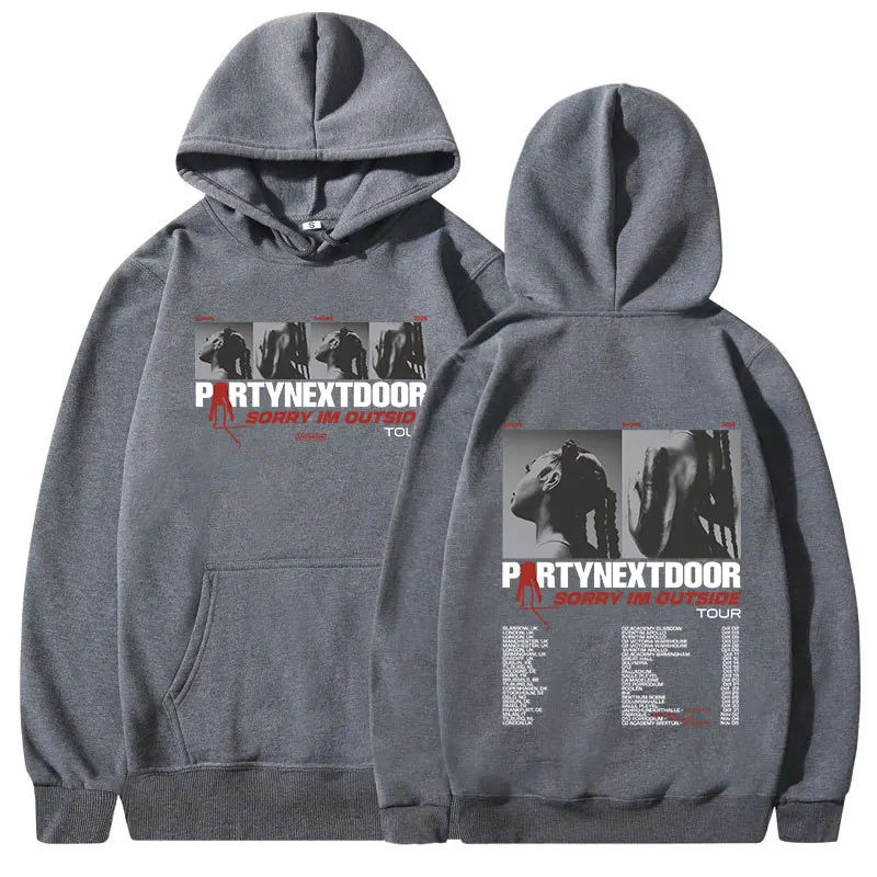 Rapper Partynextdoor Sorry Im Outside Tour Merch Hoodies Men Women Clothing Hip Hop Vintage Oversized Sweatshirt Casual Pullover