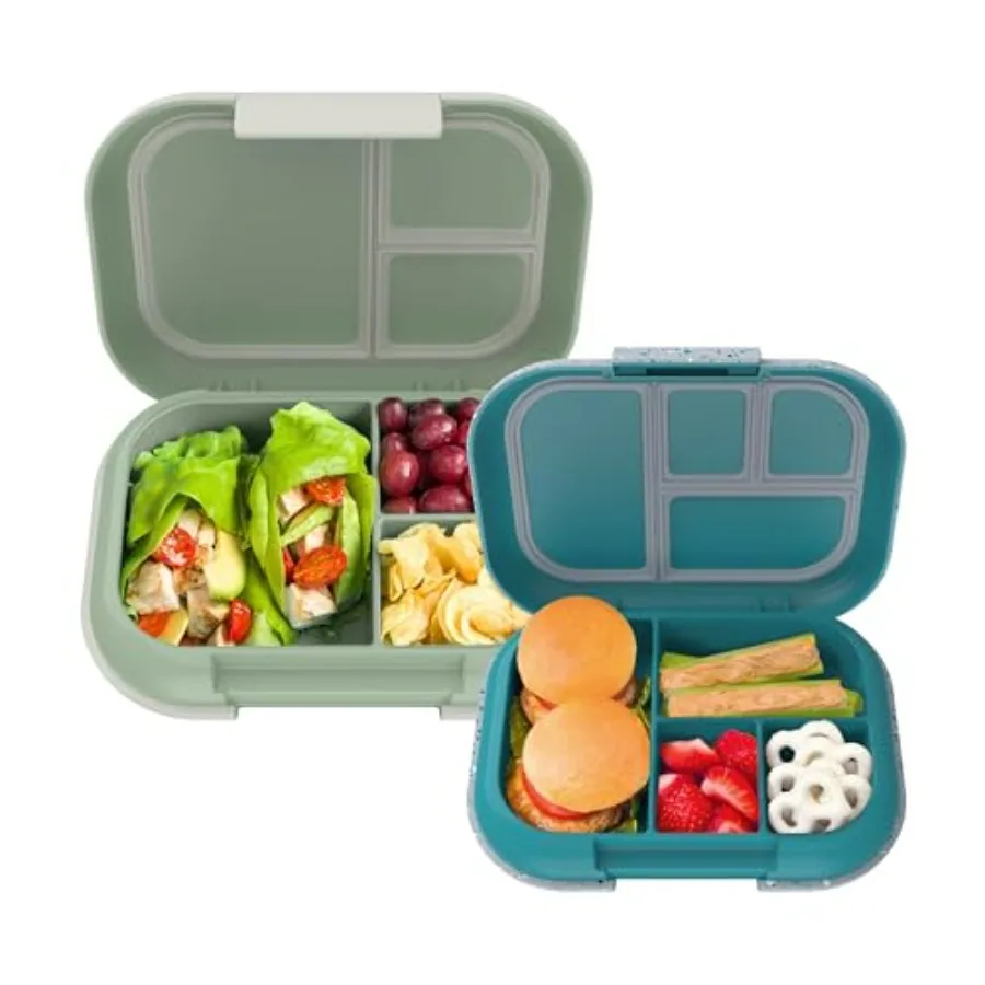 

Chill Truly Teal and Chill Max (Clay Green Gray) Lunch Box Set for School and Outdoor Adventures BPAFree LeakProof Durable Desi