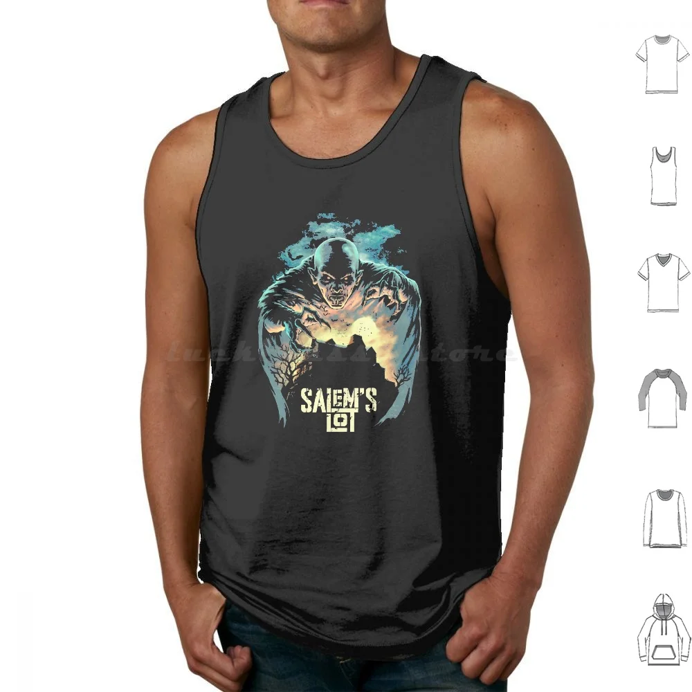 Salems Lote Camisetas sin mangas Chaleco sin mangas Salem S Lot Stephen King Horror Vampiros Retromania oscura Salem Vampiro Películas de miedo