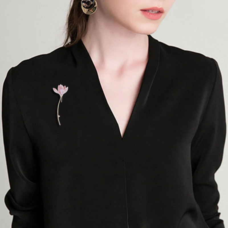 Chinese Style High-end Lotus Brooches Women Design Sense Jewelry Light Luxury Corsage Shirt Suit Coat Pins Accessories Gift