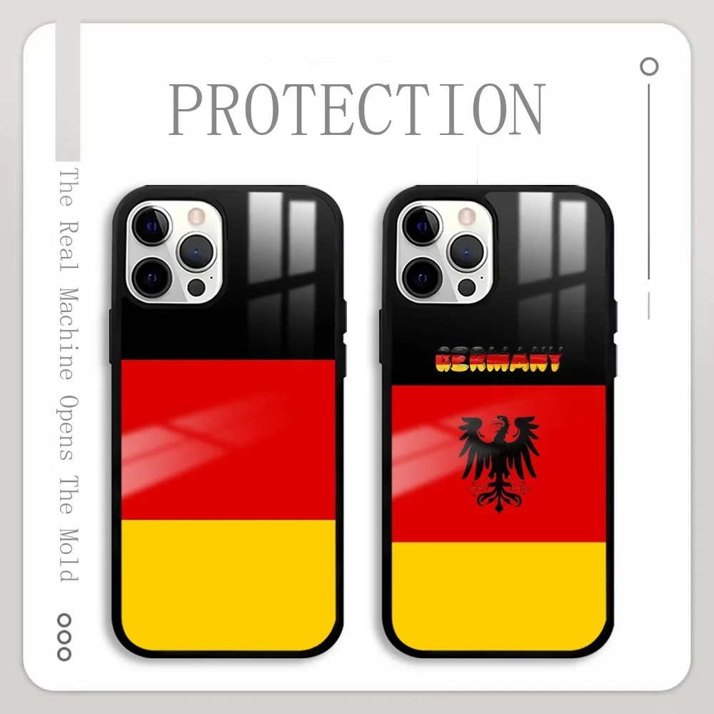 Funda de teléfono con patrón de bandera de Alemania para IPhone 16 15 14 13 12 11 Pro Xs Max Mini Plus Celulares Funda dura Dropshipping