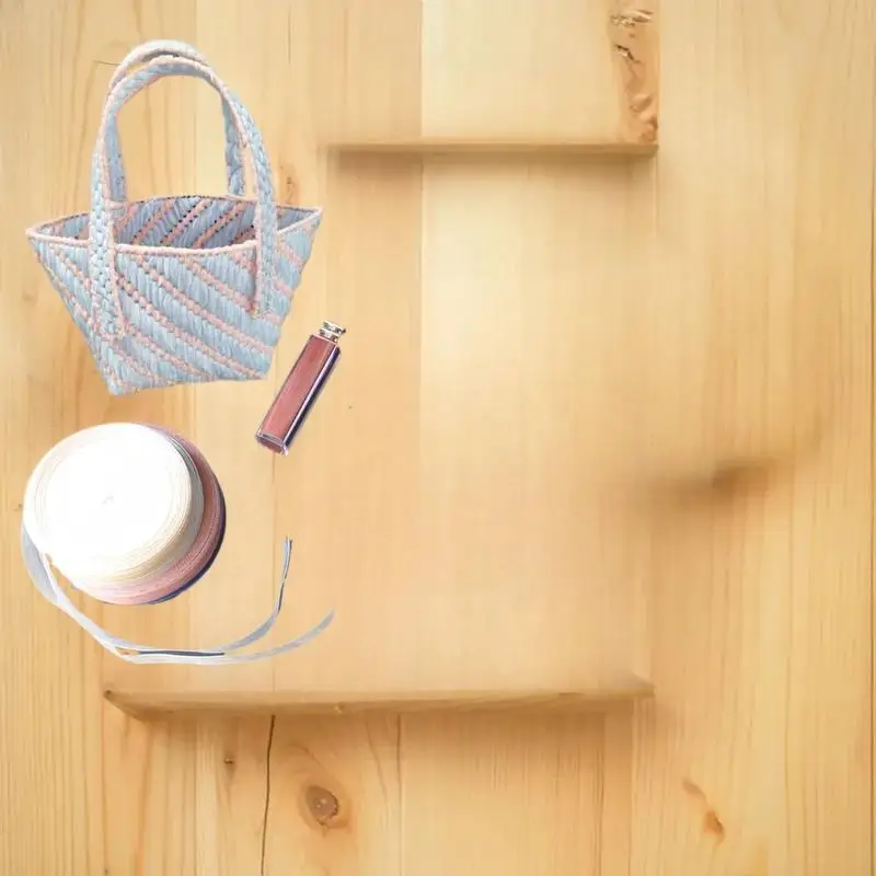 編み物＆かぎ針編みアクセサリーDIYクラフトキット：メッシュプラスチックキャンバスシート＆リボンセット