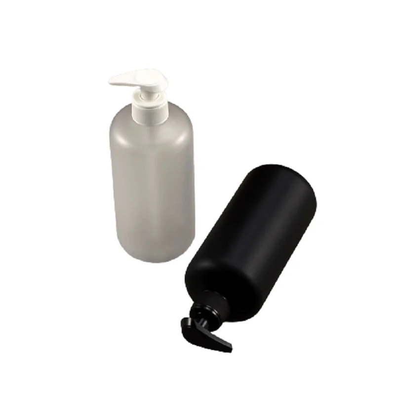 

10Pcs Shampoo Bottle 500ML 17OZ Round Shoulder PET Black White Pump Refillable Packaging Container Plastic Bqdy Lotion Bottles