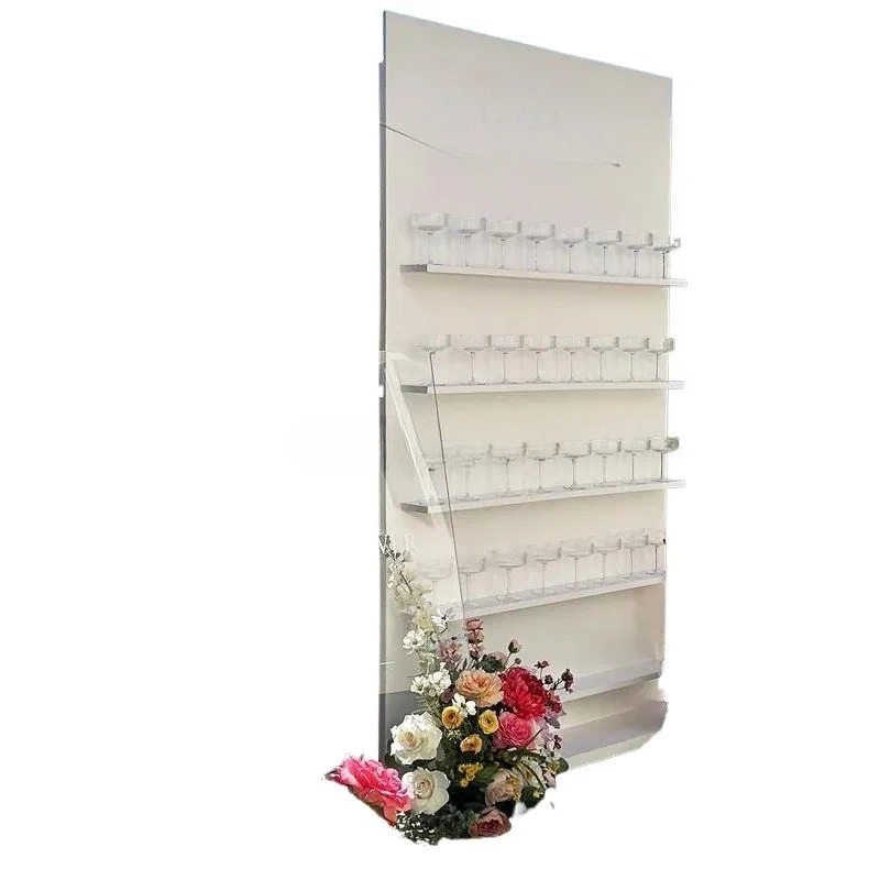 Factory Custom Acrylic Champagne Wall White Transparent Welcome Card Wedding Background Decoration