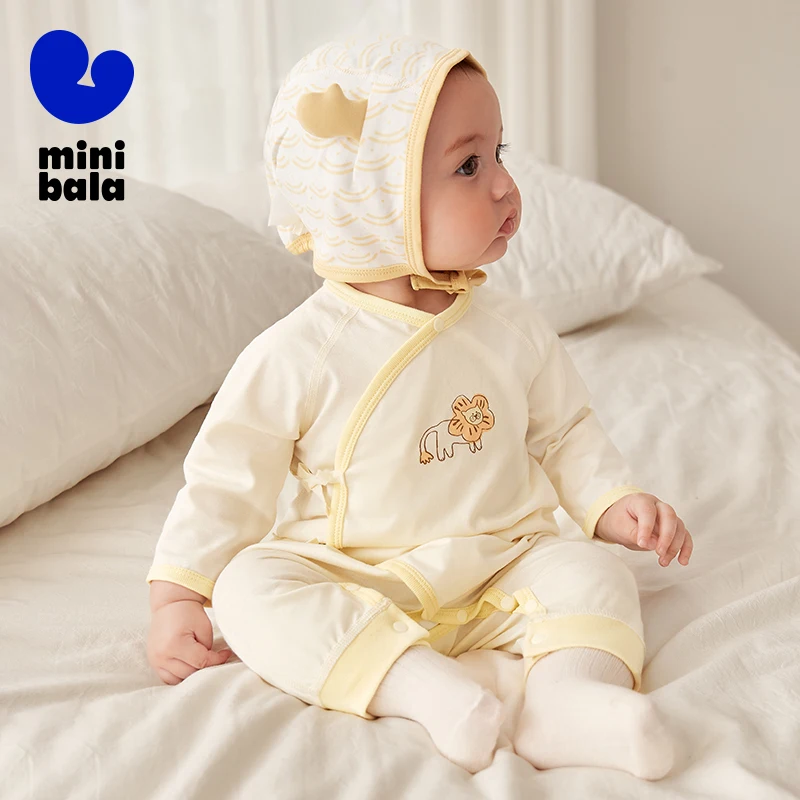

Mini Balabala Baby Bodysuit 2 Pack Newborn Cotton Skin-Friendly Romper for All Season